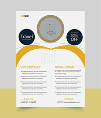 travel flyer design vector and business template