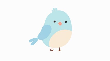 Adorable Blue Bird in Pastel Colors Generative AI