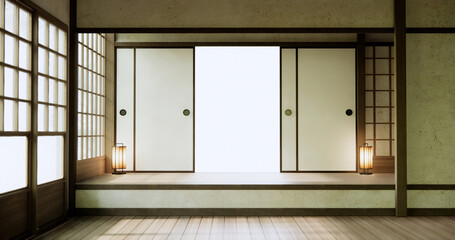 Empty room, original Japanese style mixed with modern minimal.