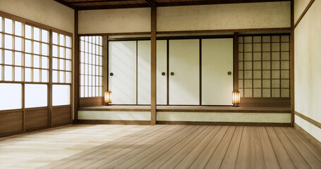 Empty room, original Japanese style mixed with modern minimal.
