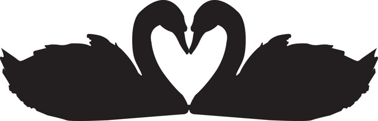 black swan love birds with vector