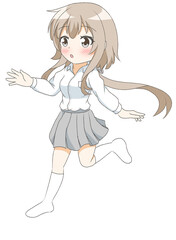 スキップする女の子