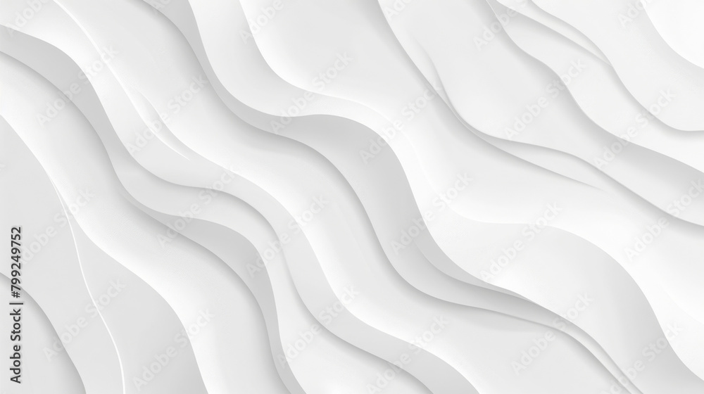 Poster Simple 3d white wave pattern with seamless texture design