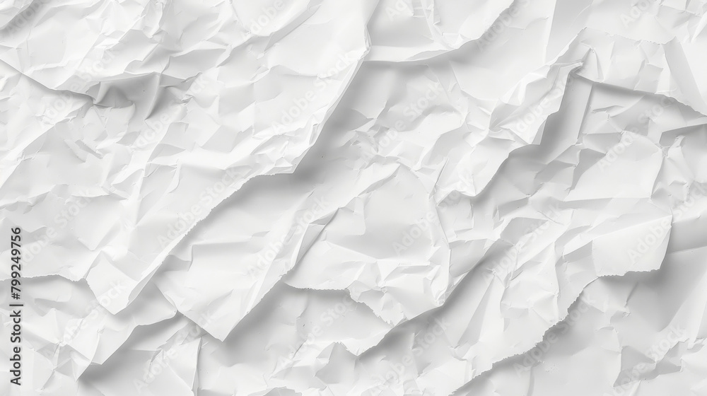 Aufkleber High-resolution image of a crumpled white paper, suitable for texture and background use