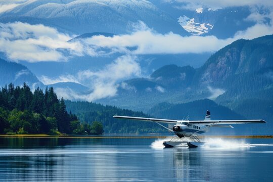 Seaplane Over Scenic Landscape - Fly Into Adventure with Seaplane Aviation in Canada