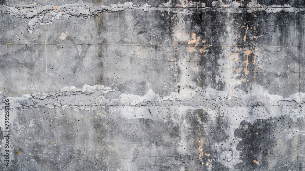 Aufkleber High-resolution image of a worn concrete wall with visible cracks and rust stains