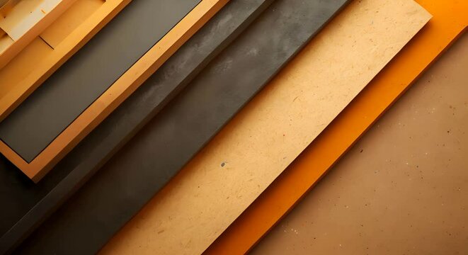Create an abstract painting using the colors orange, yellow, brown, and black.
