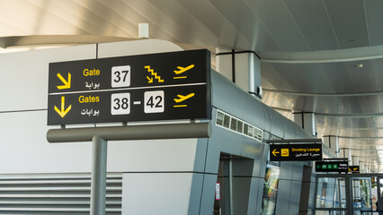 An information board in an airport 