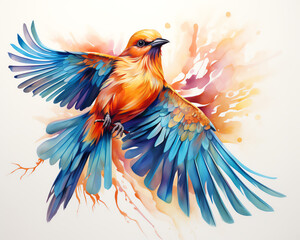 Paint a series of watercolor birds native to your region, focusing on detailed feather patterns and natural poses