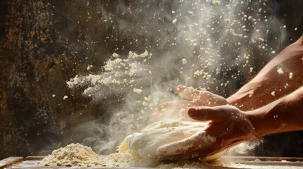 A Baker Preparing Dough