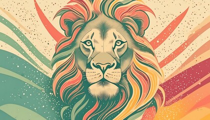 Lion, illustration, art, graphic design, design, material, image, Generative AI