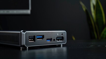 Mini PC Accessory: Black Metal Tool with Universal USB Cable for Business Use - Connect