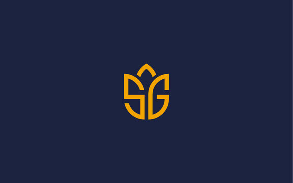 letter sg with rose logo icon design vector design template inspiration