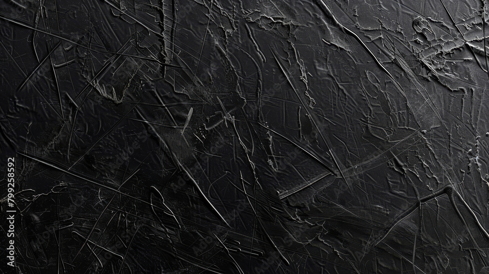 Poster High-resolution image of a black metal surface with scratch patterns