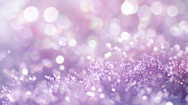 Soft Lilac Glitter Floats Gracefully Amidst A Blurred Background, Infusing The Scene With A Sense Of Dreamy Enchantment.