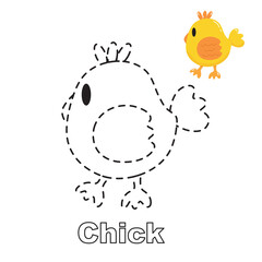 Vector illustration. Coloring book . Cartoon animal. Clipart set for nursery poster, Practice skills