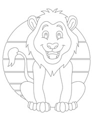 Lion Coloring Page. Wild Animal Coloring Page for Kids Who love jungles and wildlife
