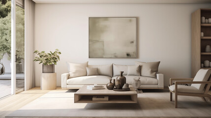 Modern living room design in a minimalist style.