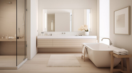 Modern bathroom design in a minimalist style.