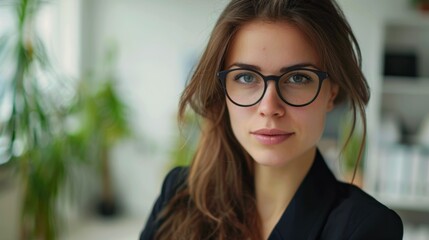 Businesswoman Working in Modern Office Generative AI
