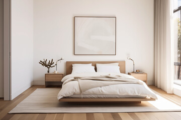 Modern bedroom design in a minimalist style.