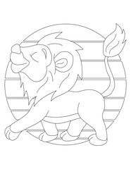 Lion Coloring Page. Wild Animal Coloring Page for Kids Who love jungles and wildlife
