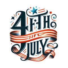 Naklejka premium Typography American Flag 4th July Sublimation