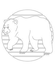 Bear Coloring Page. Wild Animal Coloring Page for Kids Who love jungles and wildlife