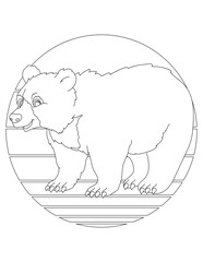 Bear Coloring Page. Wild Animal Coloring Page for Kids Who love jungles and wildlife