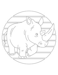 Rhino Coloring Page. Wild Animal Coloring Page for Kids Who love jungles and wildlife