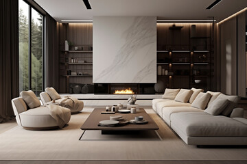 Luxurious interior of a modern living room.
