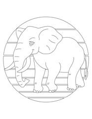 Elephant Coloring Page. Wild Animal Coloring Page for Kids Who love jungles and wildlife