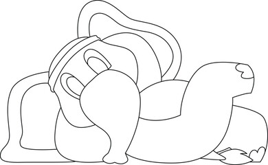 Elephant Fitness Abs Workout Sports Animal Vector Graphic Art Illustration