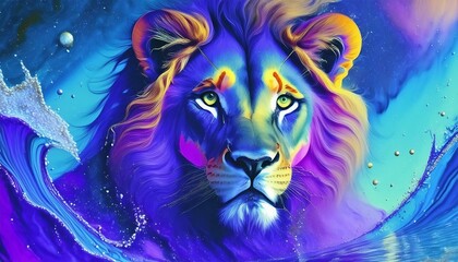 Lion, Illustration, Image, Generative AI