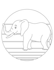 Elephant Coloring Page. Wild Animal Coloring Page for Kids Who love jungles and wildlife