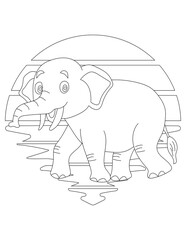 Elephant Coloring Page. Wild Animal Coloring Page for Kids Who love jungles and wildlife