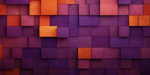 Purple abstract background with autumn colors textured design for Thanksgiving, Halloween, and fall. Geometric block pattern with copy space