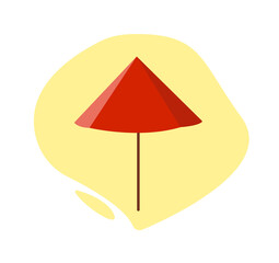 Image of a beach umbrella on a colored background. Vector illustration.