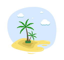 Summer beach holiday at sea. Recreation equipment. Vector illustration.