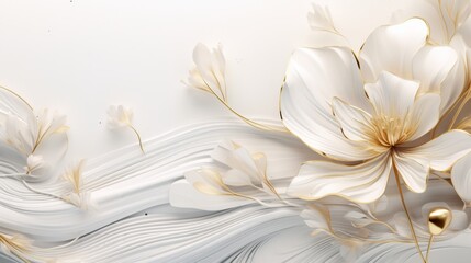 Obraz premium White and gold elegant abstract background banner