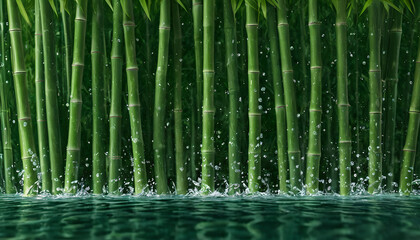 Bamboo wall in the water