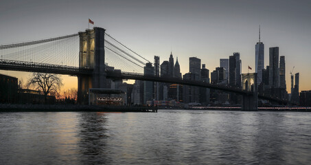 Fototapeta na wymiar Panorama new york city at night