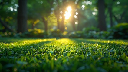 Dew-Kissed Blades: A Tranquil Picnic Amidst Nature's Tapestry