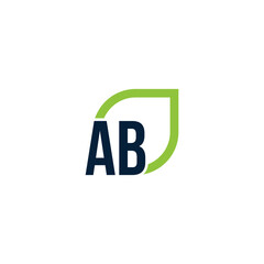 Initial AB logo grows vector, develops, natural, organic, simple, financial logo suitable for your company.