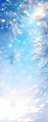 Fototapeta na wymiar Christmas holiday celebration 4k wallpaper event shopping banner poster background image,Enchanting Winter Wonderland with Christmas Decorations and Sparkling Snowflakes