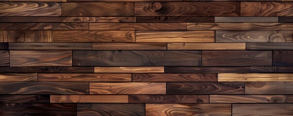 background of flooring is with style of solid wooden planks in various shades of brown.