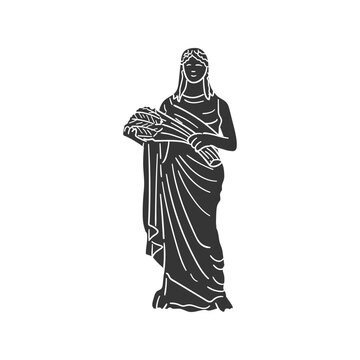 recommend clip art: Demeter Icon Silhouette Illustration. Ancient Greece Vector Graphic Pictogram Symbol Clip Art. Doodle Sketch Black Sign.