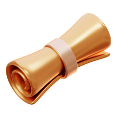 gold roll paper 3d icon illustration