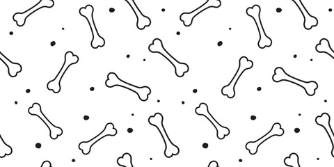Dog bone seamless pattern vector illustration. Animal, pet, wallpaper, white, background