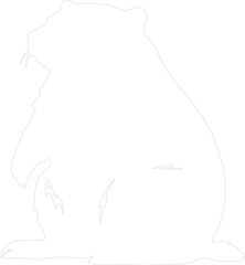 Naklejka premium black bear hamster outline